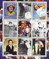 Somaliland 2000 Women Golfers perf sheetlet containing 9 values unmounted mint, stamps on sport, stamps on golf, stamps on personalities, stamps on women