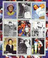 Somaliland 2000 Women Golfers perf sheetlet containing 9 values unmounted mint, stamps on , stamps on  stamps on sport, stamps on golf, stamps on personalities, stamps on women