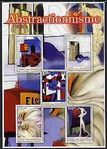 Comoro Islands 2005 Paintings (Abstract) large perf sheetlet containing 5 values unmounted mint, stamps on arts, stamps on 