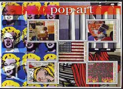 Comoro Islands 2005 Paintings (Pop Art) large perf sheetlet containing 5 values unmounted mint, stamps on arts, stamps on flags, stamps on kennedy