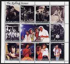 Chakasia 2000 Rolling Stones perf sheetlet containing 12 values unmounted mint, stamps on , stamps on  stamps on personalities, stamps on  stamps on entertainments, stamps on  stamps on music, stamps on  stamps on pops, stamps on  stamps on rock