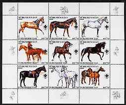 Turkmenistan 2000 Horses perf sheetlet containing set of 9 values unmounted mint, stamps on , stamps on  stamps on horses