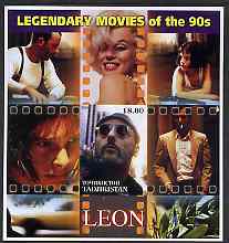 Tadjikistan 2002 Legendary Movies of the 90s - Leon, large imperf sheetlet containing 1 value unmounted mint (also shows Marilyn Monroe), stamps on films, stamps on cinema, stamps on movies, stamps on personalities, stamps on entertainments, stamps on marilyn, stamps on marilyn monroe