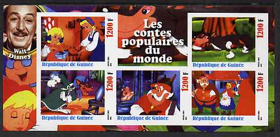 Guinea - Conakry 2003 Walt Disney - Fairy Tales #2 - Little Red Riding Hood imperf sheetlet containing 5 values unmounted mint, stamps on disney, stamps on fairy tales