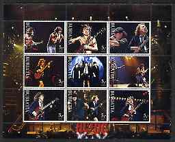 Buriatia Republic 2003 AC/DC #2 perf sheetlet containing set of 9 values (black outer frame) unmounted mint, stamps on , stamps on  stamps on personalities, stamps on  stamps on music, stamps on  stamps on pops, stamps on  stamps on rock