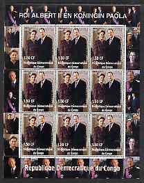 Congo 2000 The Belgian Royal Family - King Albert & Queen Paola perf sheetlet containing 9 values unmounted mint, stamps on royalty