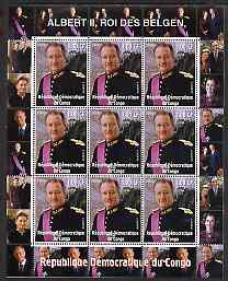 Congo 2000 The Belgian Royal Family - King Albert perf sheetlet containing 9 values unmounted mint, stamps on royalty