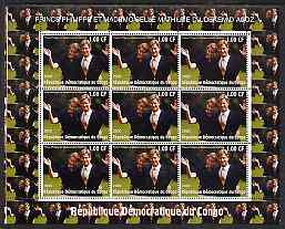 Congo 2000 The Belgian Royal Family - Prince Philippe & Princess Mathilde perf sheetlet containing 9 values unmounted mint, stamps on , stamps on  stamps on royalty