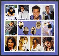 Kamchatka Republic 2000 Ricky Martin imperf sheetlet containing 12 values unmounted mint, stamps on , stamps on  stamps on music, stamps on  stamps on pops, stamps on  stamps on personalities, stamps on  stamps on films, stamps on  stamps on cinema