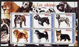 Congo 2003 Dogs perf sheetlet containing set of 6 values unmounted mint, stamps on , stamps on  stamps on dogs, stamps on  stamps on 