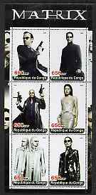 Congo 2003 Matrix (Sci-Fi) perf sheetlet containing set of 6 values unmounted mint, stamps on films, stamps on cinema, stamps on sci-fi