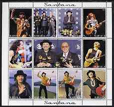 Karjala Republic 2000 Santana (Pop Guitarist) perf sheetlet containing 12 values unmounted mint, stamps on , stamps on  stamps on music, stamps on  stamps on personalities, stamps on  stamps on pops, stamps on  stamps on guitar, stamps on  stamps on musical instruments, stamps on  stamps on rock