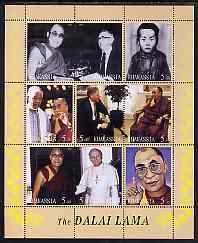 Chakasia 2001 The Dalai Lama perf sheetlet containing 9 values unmounted mint, stamps on , stamps on  stamps on personalities, stamps on  stamps on pope, stamps on  stamps on peace, stamps on  stamps on nobel