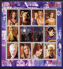 Karakalpakia Republic 2002 Buffy the Vampire Slayer #2 perf sheetlet containing 12 values unmounted mint, stamps on , stamps on  stamps on women, stamps on  stamps on entertainments, stamps on  stamps on  tv , stamps on  stamps on 