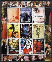 Kyrgyzstan 2000 The 72nd Academy Awards perf sheetlet containing set of 9 values unmounted mint, stamps on films, stamps on movies, stamps on cinema, stamps on entertainments, stamps on personalities