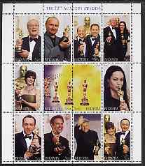 Buriatia Republic 2000 The 72nd Academy Awards perf sheetlet containing set of 12 values unmounted mint, stamps on , stamps on  stamps on films, stamps on  stamps on movies, stamps on  stamps on cinema, stamps on  stamps on entertainments, stamps on  stamps on personalities