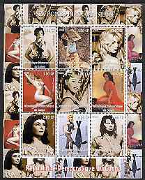 Congo 2000 Sex Bombs perf sheetlet containing set of 9 values unmounted mint, stamps on , stamps on  stamps on films, stamps on  stamps on movies, stamps on  stamps on cinema, stamps on  stamps on entertainments, stamps on  stamps on women, stamps on  stamps on personalities, stamps on  stamps on nudes, stamps on  stamps on marilyn, stamps on  stamps on marilyn monroe