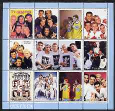 Buriatia Republic 2001 N-Sync perf sheetlet containing 12 values unmounted mint, stamps on , stamps on  stamps on music, stamps on  stamps on personalities, stamps on  stamps on pops, stamps on  stamps on rock