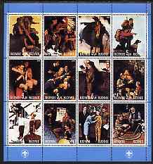 Komi Republic 2000 Norman Rockwell Scout Paintings perf sheetlet containing set of 12 values unmounted mint, stamps on , stamps on  stamps on arts, stamps on  stamps on rockwell, stamps on  stamps on scouts