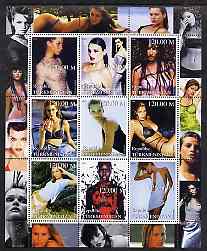 Turkmenistan 2000 Models #1 perf sheetlet containing set of 9 values unmounted mint, stamps on , stamps on  stamps on women, stamps on  stamps on glamour, stamps on  stamps on pin-up, stamps on  stamps on pin-ups, stamps on  stamps on personalities