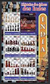 Burundi 2004 History of Chess #02 - India perf sheetlet containing 6 values unmounted mint, stamps on chess, stamps on 