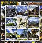 Congo 2002 Steam Locomotives perf sheetlet containing set of 9 values unmounted mint, stamps on railways