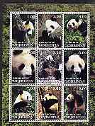 Tadjikistan 2001 Pandas perf sheetlet containing 9 values unmounted mint, stamps on , stamps on  stamps on animals, stamps on  stamps on pandas