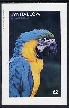 Eynhallow 1982 Parrots #03 imperf deluxe sheet (£2 value) unmounted mint, stamps on birds  parrots