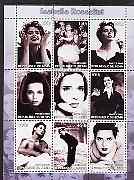 Benin 2002 Isabella Rossellini perf sheetlet containing 9 values unmounted mint, stamps on , stamps on  stamps on personalities, stamps on  stamps on films, stamps on  stamps on entertainments, stamps on  stamps on cinema