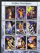 Benin 2002 Fantasy Art by Dorian Cleavenger (Pin-ups) perf sheet containing 9 values, unmounted mint, stamps on , stamps on  stamps on arts, stamps on  stamps on women, stamps on  stamps on nudes, stamps on  stamps on fantasy