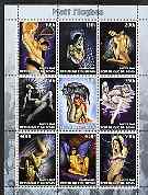 Benin 2002 Fantasy Art by Matt Hughes (Pin-ups) perf sheet containing 9 values, unmounted mint, stamps on , stamps on  stamps on arts, stamps on  stamps on women, stamps on  stamps on nudes, stamps on  stamps on fantasy