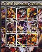 Congo 2002 X-Men, Villains, Women perf sheet containing set of 9 values unmounted mint, stamps on , stamps on  stamps on entertainments, stamps on  stamps on films, stamps on  stamps on cinema, stamps on  stamps on comics, stamps on  stamps on fantasy, stamps on  stamps on sci-fi, stamps on  stamps on women