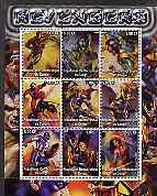 Congo 2002 X-Men, Revengers perf sheet containing set of 9 values unmounted mint, stamps on , stamps on  stamps on entertainments, stamps on  stamps on films, stamps on  stamps on cinema, stamps on  stamps on comics, stamps on  stamps on fantasy, stamps on  stamps on sci-fi, stamps on  stamps on 