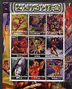 Congo 2002 X-Men - Knights perf sheet containing set of 9 values unmounted mint, stamps on , stamps on  stamps on entertainments, stamps on  stamps on films, stamps on  stamps on cinema, stamps on  stamps on comics, stamps on  stamps on fantasy, stamps on  stamps on sci-fi, stamps on  stamps on 