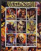 Congo 2002 X-Men - Titans #2 perf sheet containing set of 9 values unmounted mint, stamps on entertainments, stamps on films, stamps on cinema, stamps on comics, stamps on fantasy, stamps on sci-fi, stamps on 