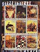 Myanmar 2001 Chess (Vert format) perf sheetlet containing set of 9 values unmounted mint, stamps on , stamps on  stamps on chess