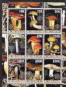 Myanmar 2001 Fungi perf sheetlet containing set of 9 values each with Rotary logo unmounted mint, stamps on , stamps on  stamps on fungi, stamps on  stamps on rotary