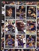 Tadjikistan 2001 Michael Jordan perf sheetlet containing complete set of 9 values unmounted mint, stamps on , stamps on  stamps on personalities, stamps on  stamps on basketball, stamps on  stamps on sport