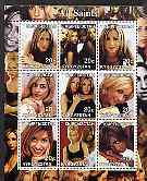 Kyrgyzstan 2001 All Saints (Femail Pop Group) perf sheetlet containing 9 values unmounted mint, stamps on , stamps on  stamps on personalities, stamps on  stamps on entertainments, stamps on  stamps on music, stamps on  stamps on pops, stamps on  stamps on women