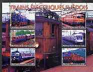 Congo 2005 Swedish Electric Trains perf sheetlet containing set of 6 values unmounted mint, stamps on , stamps on  stamps on railways