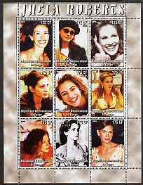 Congo 2005 Julia Roberts perf sheetlet containing 9 values unmounted mint, stamps on personalities, stamps on entertainments, stamps on films, stamps on cinema, stamps on women