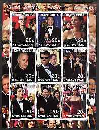 Kyrgyzstan 2001 The 73rd Academy Awards perf sheetlet #1 containing 9 values unmounted mint, stamps on , stamps on  stamps on films, stamps on  stamps on movies, stamps on  stamps on cinema, stamps on  stamps on entertainments, stamps on  stamps on personalities