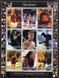 Congo 2001 The Beach perf sheetlet containing 9 values unmounted mint, stamps on , stamps on  stamps on films, stamps on  stamps on movies, stamps on  stamps on cinema, stamps on  stamps on entertainments, stamps on  stamps on fishing