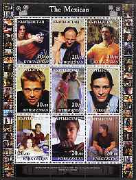 Kyrgyzstan 2001 The Mexican perf sheetlet containing 9 values unmounted mint, stamps on films, stamps on movies, stamps on cinema, stamps on entertainments, stamps on 