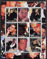 Kyrgyzstan 2000 Luis Miguel perf sheetlet containing 9 values unmounted mint, stamps on , stamps on  stamps on entertainments, stamps on  stamps on personalities, stamps on  stamps on music