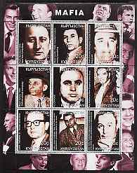 Kyrgyzstan 2000 Mafia perf sheetlet containing 9 values unmounted mint, stamps on entertainments, stamps on personalities, stamps on music, stamps on mafia, stamps on sinatra