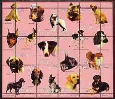 Tadjikistan 1999 Dogs of the World perf sheetlet containing 12 values unmounted mint, stamps on , stamps on  stamps on dogs