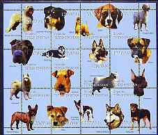 Turkmenistan 1999 Dogs of the World perf sheetlet containing 12 values unmounted mint, stamps on dogs