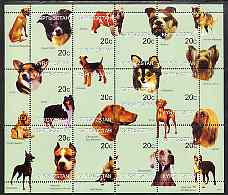 Kyrgyzstan 1999 Dogs of the World perf sheetlet containing 12 values unmounted mint, stamps on , stamps on  stamps on dogs