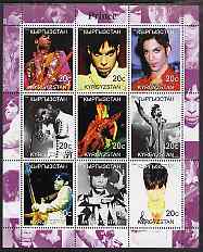 Kyrgyzstan 2000 Prince (Pop Singer) perf sheetlet containing 9 values unmounted mint, stamps on , stamps on  stamps on personalities, stamps on  stamps on entertainments, stamps on  stamps on music, stamps on  stamps on pops